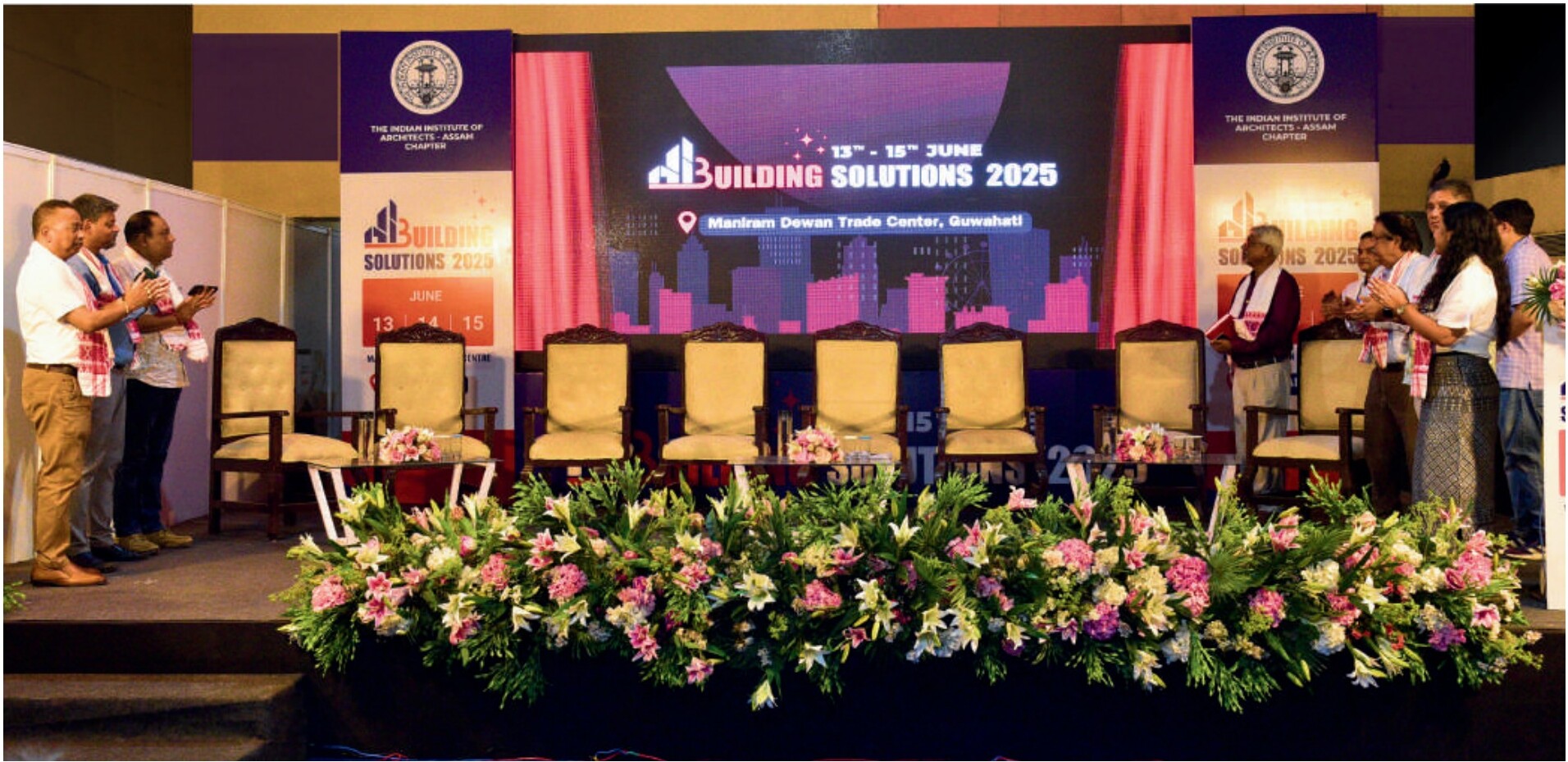Speakers and delegates during a business seminar session